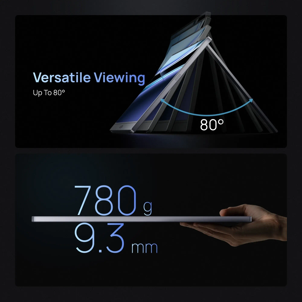 16.1" Портативный монитор ARZOPA Z1FC 144Hz FHD (1920х1080), серый с чехлом (Без БП)
