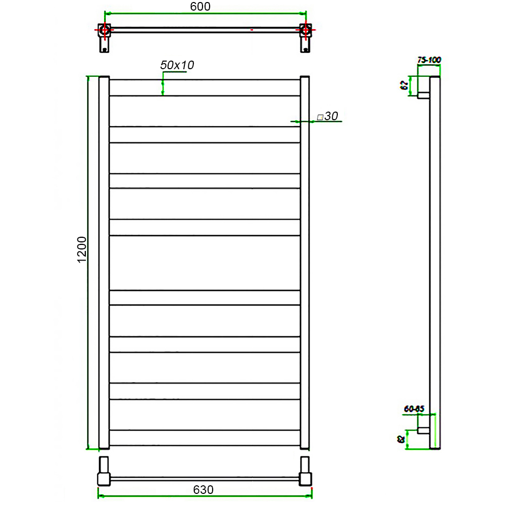 Полотенцесушитель ГРОТА BREZZA 63/120