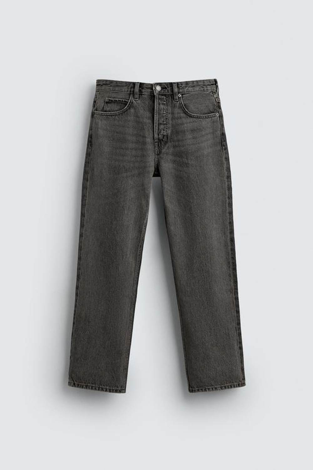 ZARA ДЖИНСЫ STRAIGHT FIT REGULAR, СЕРЫЙ