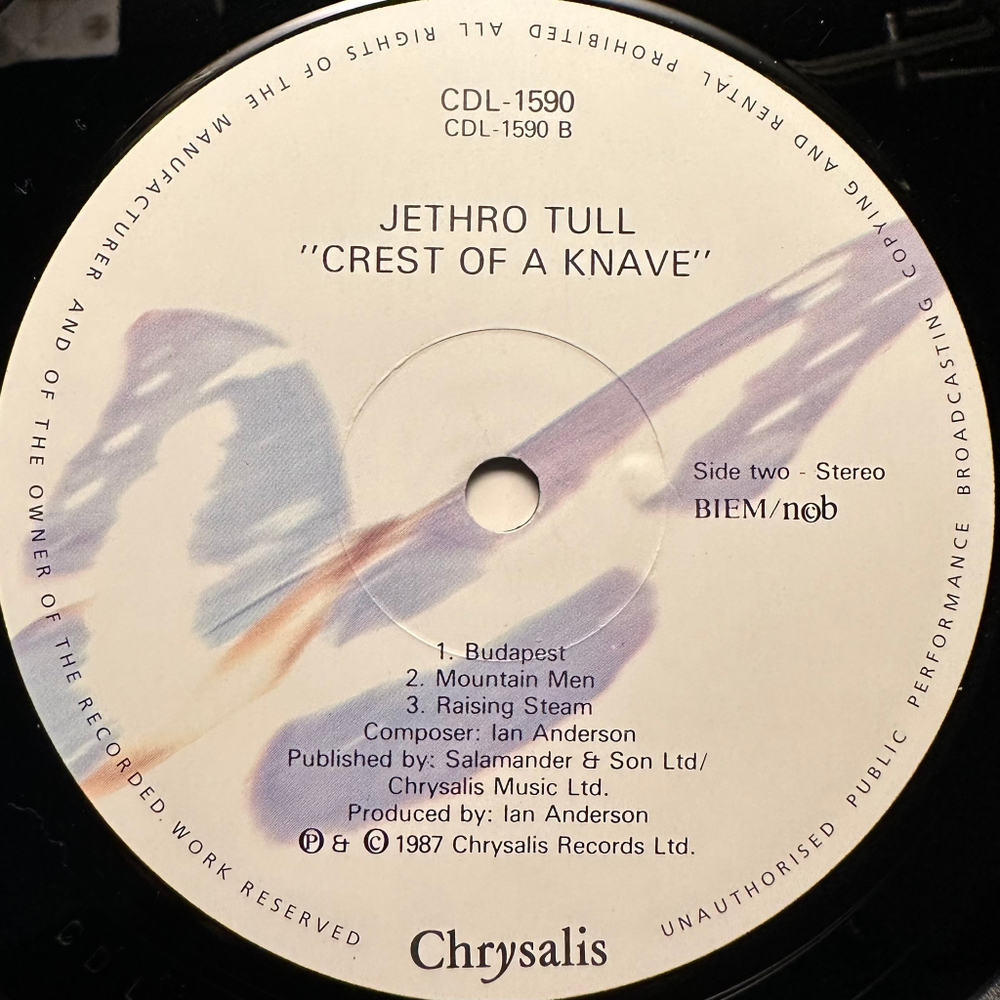Jethro Tull ‎– Crest Of A Knave (Швеция 1987г.)