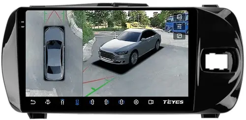 Магнитола для Toyota Vitz 3 2014-2019 - Teyes CC3-2K-360 на Android 10, Быстрая, 2K QLED, CarPlay, 4G SIM-слот, 4 камеры в комплекте