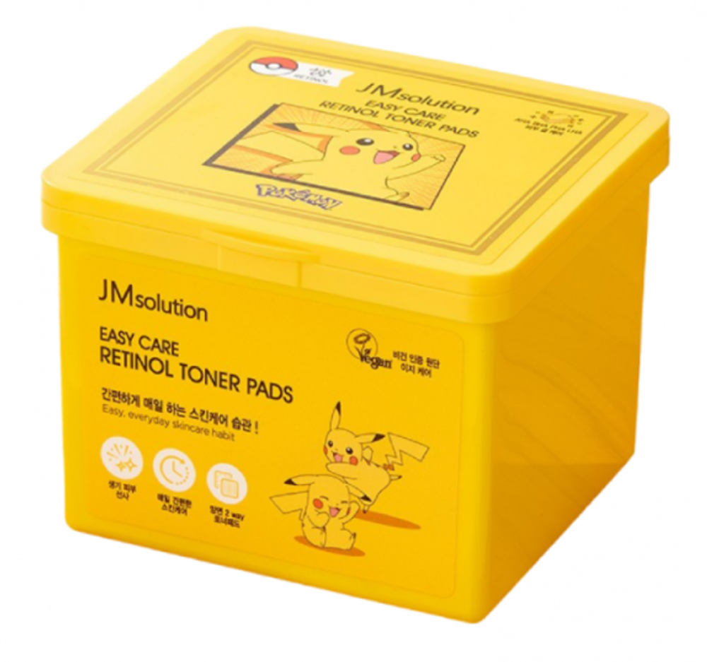 Тонер-пэды для лица с ретинолом JM Solution POKEMON Easy Care Retinol Toner Pads