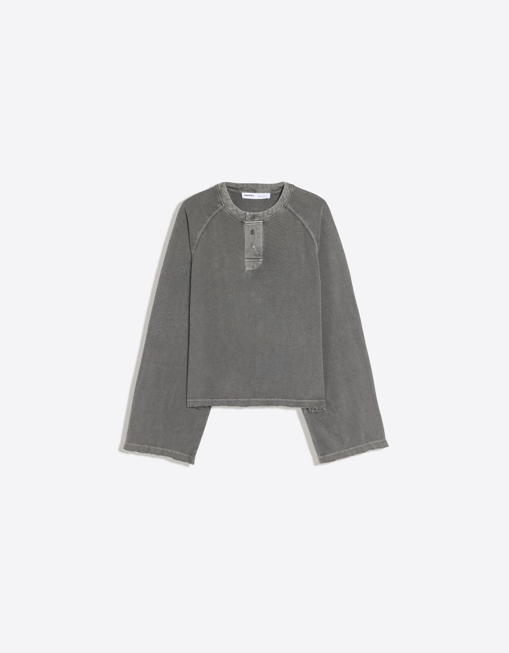 Мужской лонгслив-хенли с принтом, арт. 3185/260 - BERSHKA