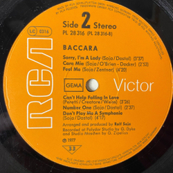 Винтажная виниловая пластинка LP Baccara (Germany 1977) Yes Sir, I Can Boogie