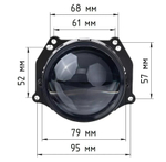 Билед модули Aozoom A10 24 вольта, 3.0 дюйма, 2 чипа, 5500К, 24V, 58W/66W, крепление 3R (комплект, 2шт)