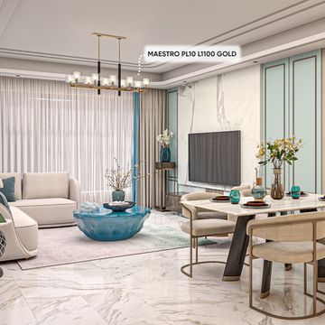 Люстра Е14 Maestro SP-PL10 L1100 Gold золото Crystal Lux