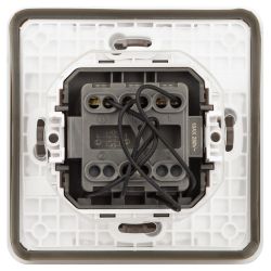 Выключатель ЭРА Эксперт 11-1525-01 двойной с подсветкой IP55 10АХ-250В СУ белый | Эра Эксперт