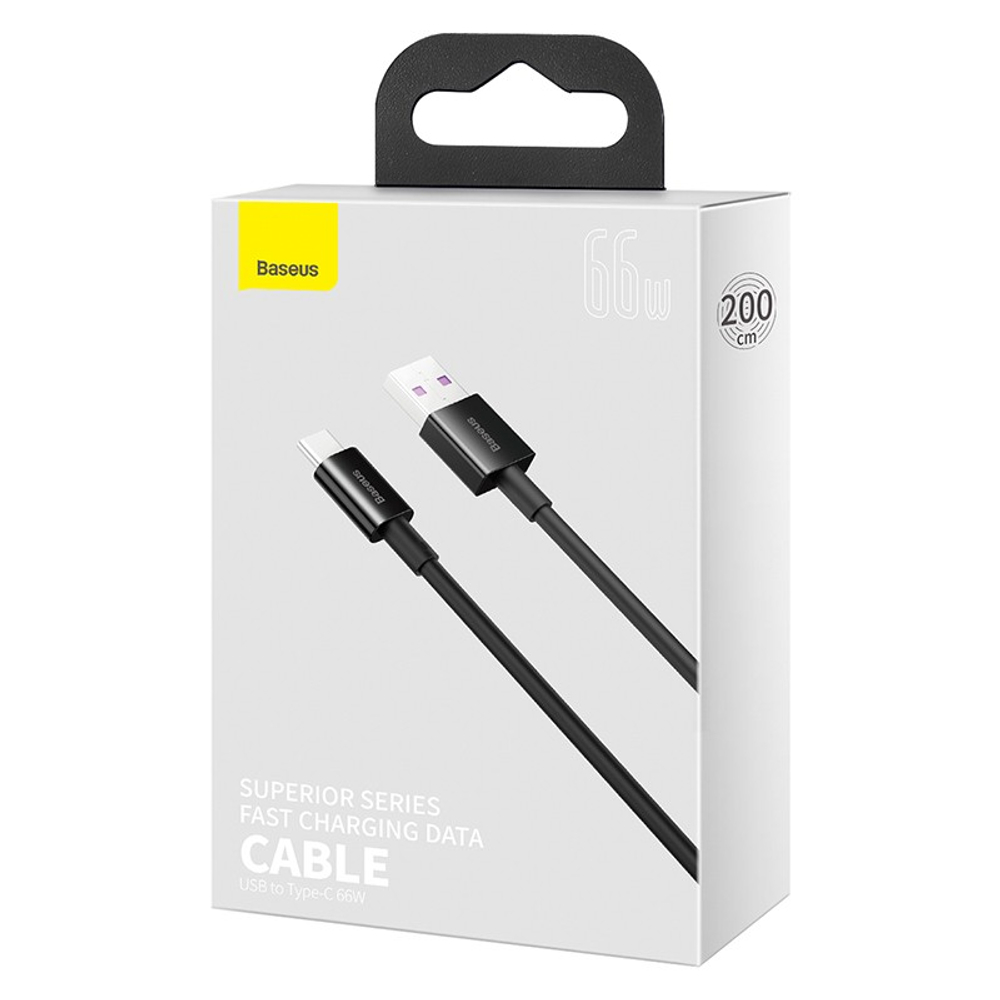Usb Кабель-зарядка TYPE-C Baseus Superior Series 66W 2м (CATYS-A01) черный