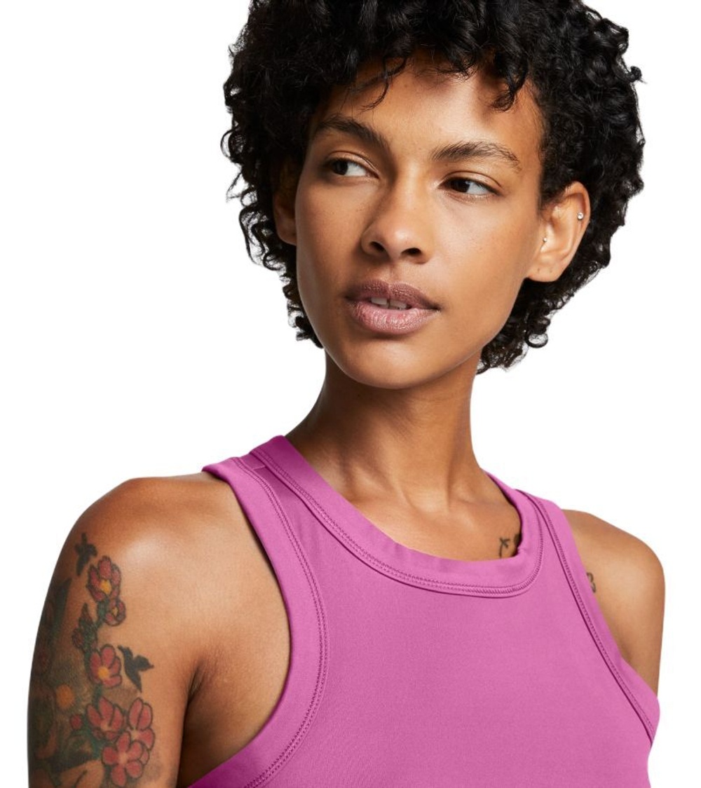 Женский топ теннисный Nike One Fitted Dir-Fit Short Sleeve Crop Tank - Розовый
