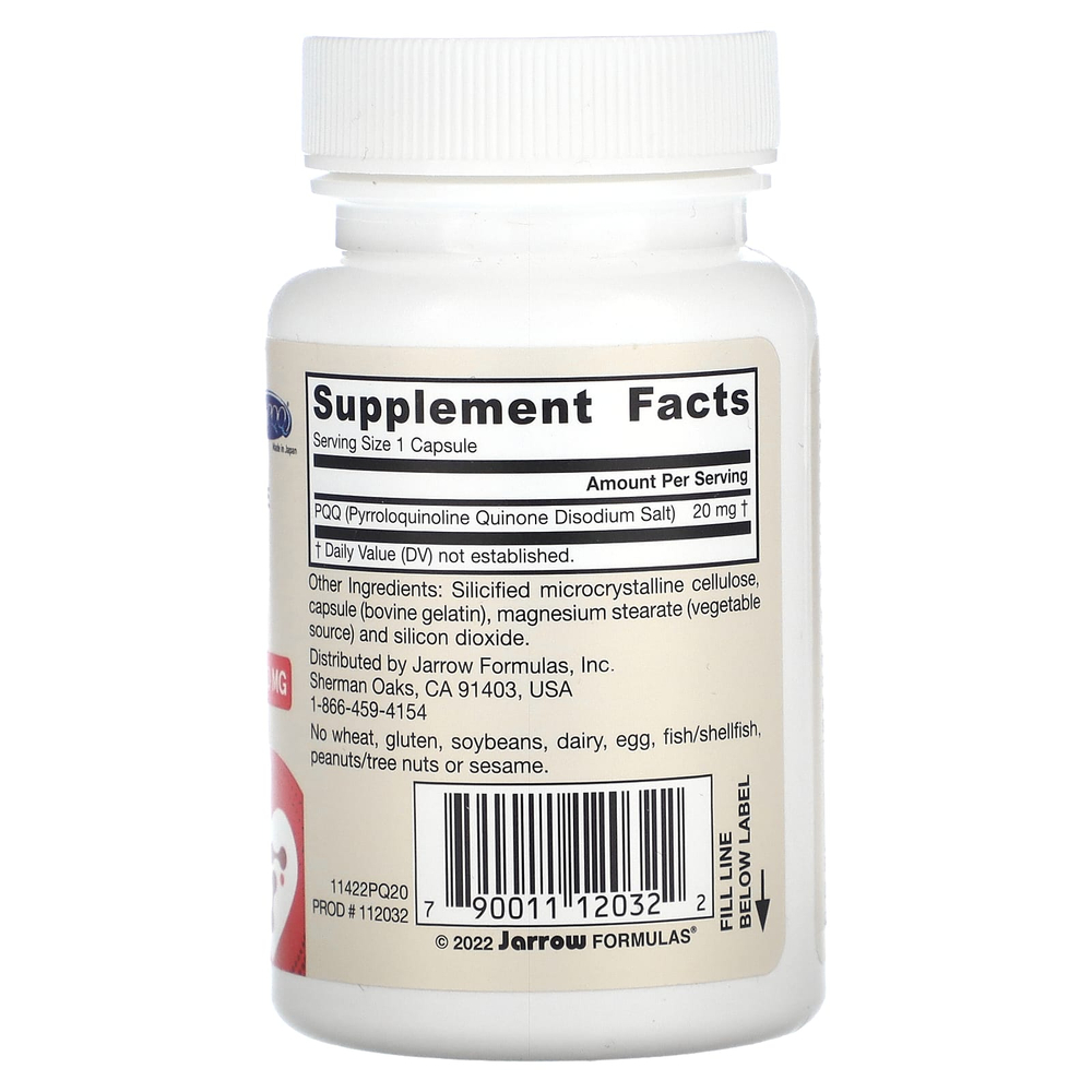 Jarrow Formulas, пирролохинолинхинон, 20 мг, 30 капсул