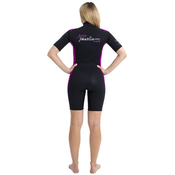 Гидрокостюм женский Marlin Costa Shorty Lady 2 мм черно-фиолетовый