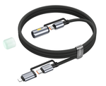 Usb Кабель-зарядка Hoco U138 Type-C/Фонарик на Type-C/Lightning 60W 1.2м черный