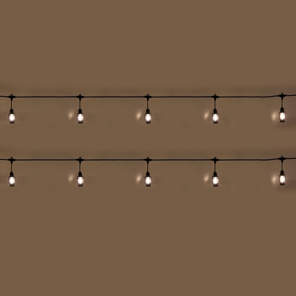 Гирлянда для улицы «Фонарики» 5 м 10 ламп LED (11.5*5.5 см) черн.пров, 1 реж.,IP-54 (220 V), Теплый белый (возможность соединения)