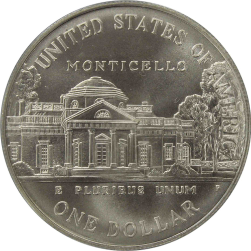 1 доллар. 250-летие со дня рождения Томаса Джефферсона (P) 1993 г. UNC