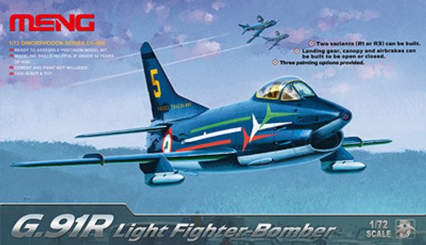 Модель сборная: самолёт G.91R Light Fighter-Bomber 1/72, Meng DS-004, УЦЕНКА