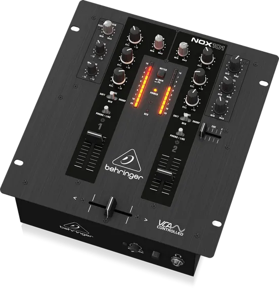 BEHRINGER NOX101 - 2-канальный DJ микшер с полным VCA управлением ULTRAGLIDE кроссфейдером