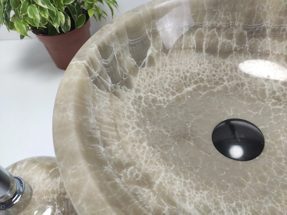 Раковина из оникса Bowl Grey BO-61075 40x40x15 из натурального камня