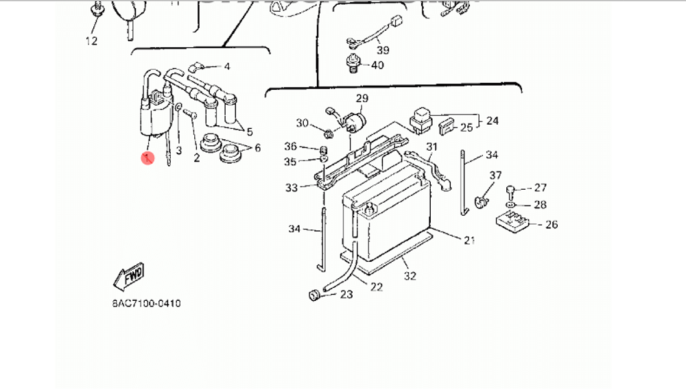 Катушка высоковольтная Yamaha VK540 279677