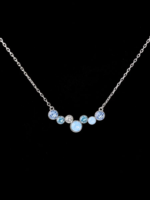 Колье-дуга Эльза с голубыми кристаллами Swarovski