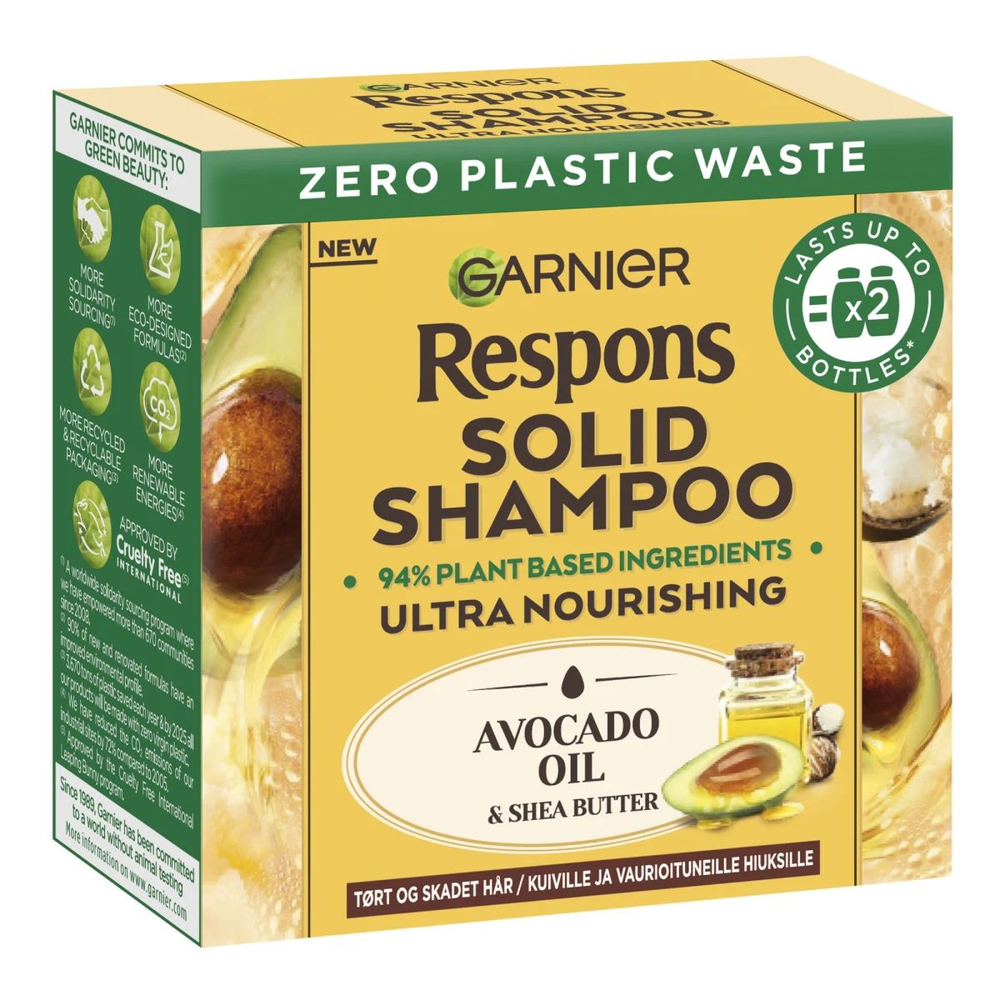 Garnier Respons Твердый шампунь с маслом ши и авокадо, ультра питательный, 60 г (из Финляндии)