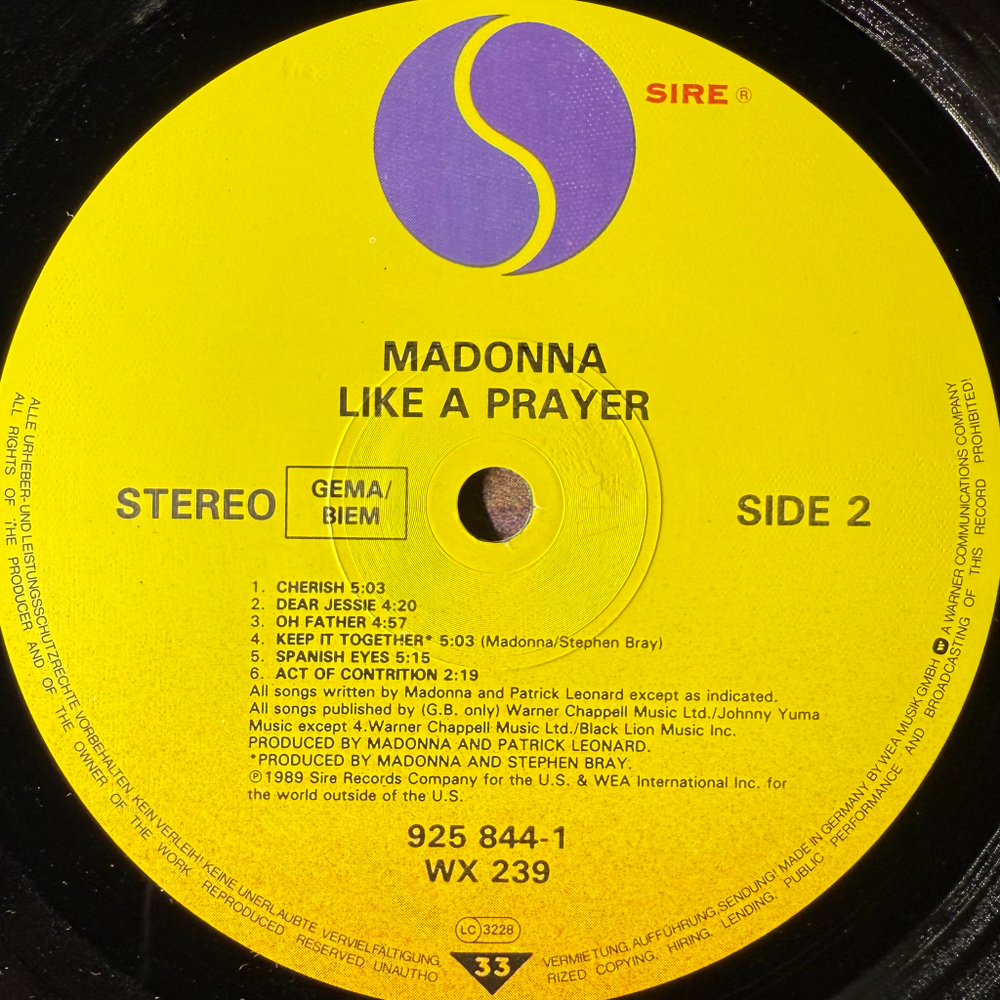 Madonna - Like A Prayer (Германия 1989г.)