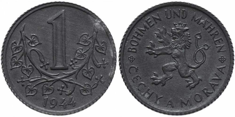 Богемия и Моравия 1 крона, 1944 Лев XF