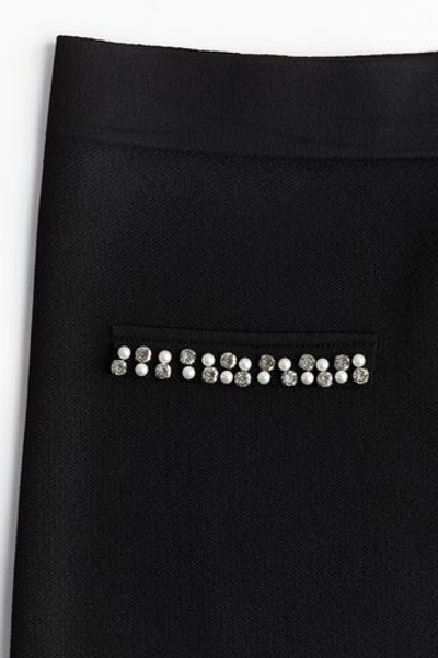 Трикотажная мини-юбка со стразами - H&M