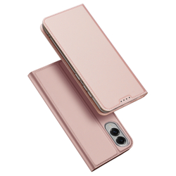 Чехол книжка из PU кожи розового цвета от Dux Ducis для смартфона Samsung Galaxy S25 Edge, серия Skin Pro Series Case