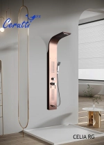 Душевая панель Ceruttispa СЭЛИЯ (CELIA) RG CT10406 из нержавеющей стали, цвет розовое золото