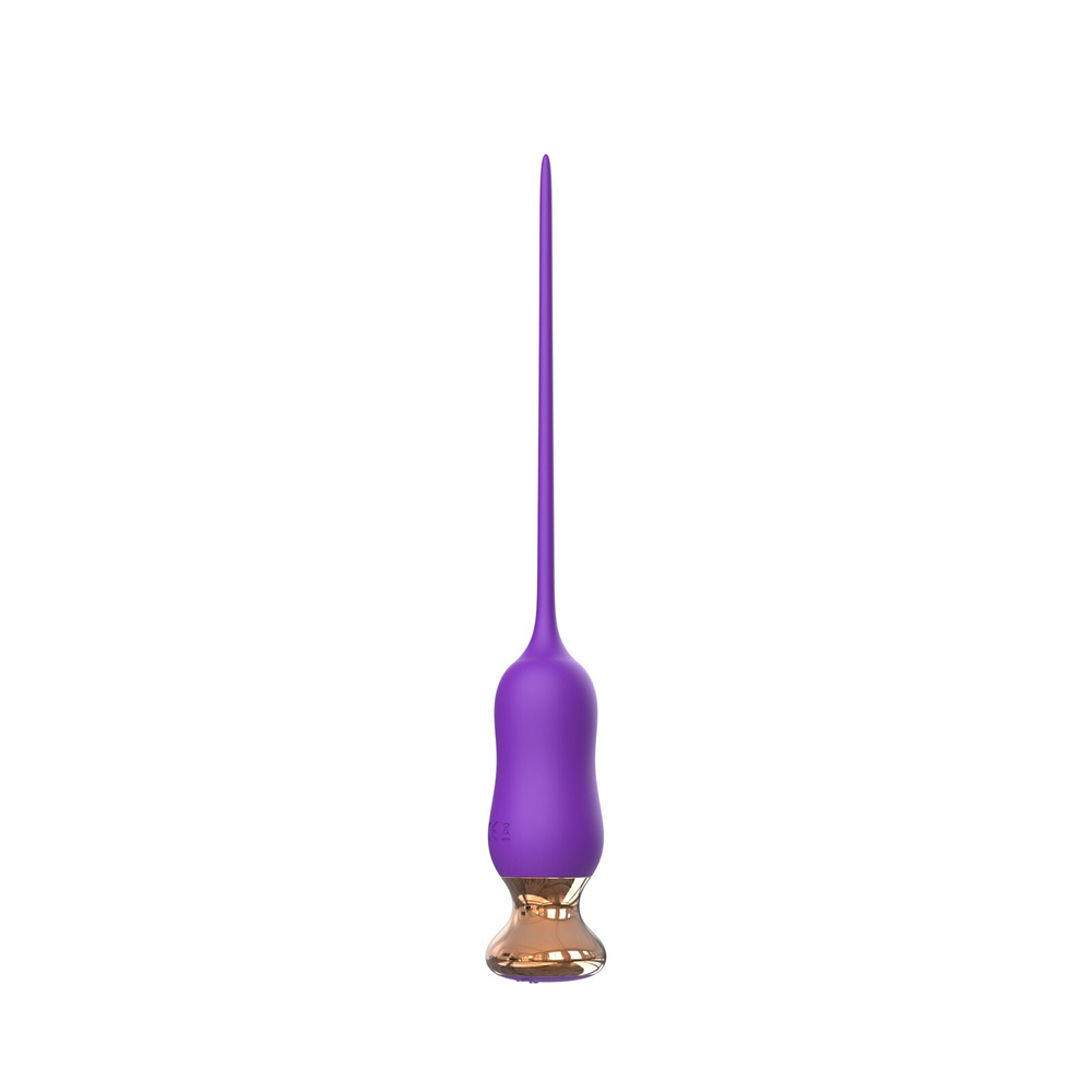 Фиолетовый тонкий стимулятор Nipple Vibrator - 23 см. (Цвет: фиолетовый)