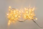 Светодиодная Нить 10 м, тёплый белый с мерцанием, 100 LED, белый провод каучук, IP66, 220 В, ALEDUS Фото 1