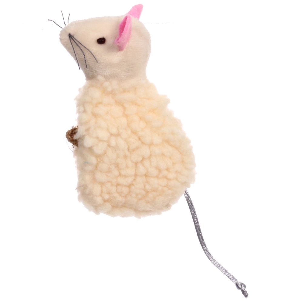 Игрушка для кошек мягкая «Мышка», с внутр. кармашком на липучке, 11*6,5*2см