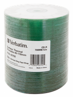 Оптический диск Verbatim CD-R 52x 700MB DataLifePlus Wide Thermal Printable no ID, Bulk, 100 шт.