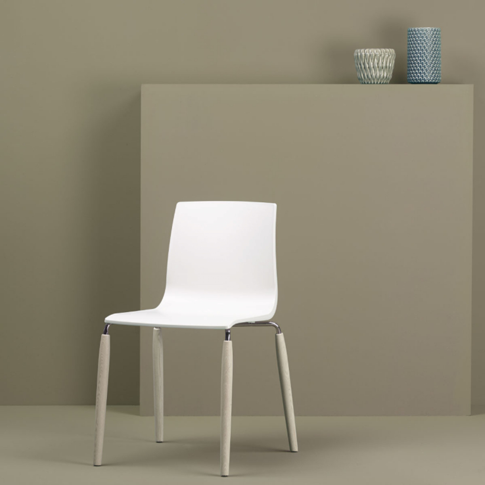 Стул пластиковый Scab Design Natural Alice, беленый ясень, лен