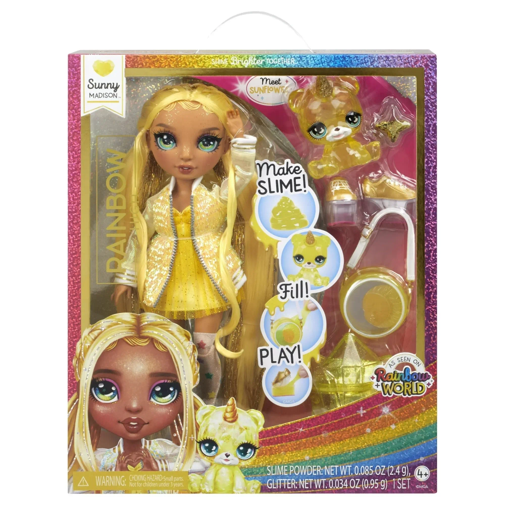 Кукла Rainbow High Sunny со слаймом и питомцем