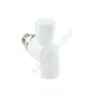 Кран шаровой PP-R белый Дн 20х1/2" НР угловой для радиатора RTP (РосТурПласт) 27807
