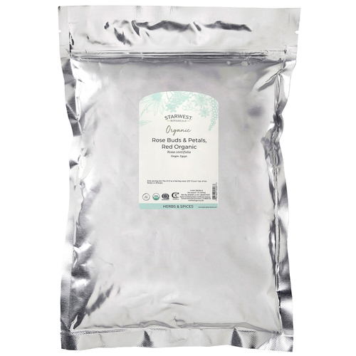 Starwest Botanicals, органические бутоны розы и лепестки, красный органический, 453,6 г (1 фунт)