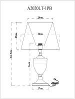 Декоративная настольная лампа Arte Lamp RADISON A2020LT-1PB, 1хE27
