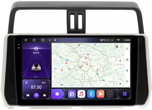 Магнитола для Toyota Land Cruiser Prado 150 2017-2023 - Kuberg OL-1680 QLed+2K, Android 12, Быстрая, CarPlay, 4G SIM-слот