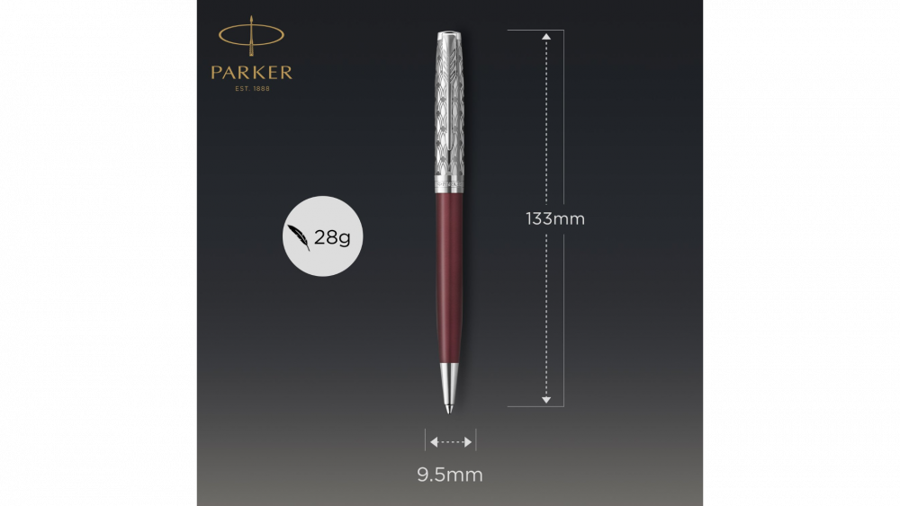 Шариковая ручка Parker Sonnet Premium Refresh RED CT, стержень: M, цвет чернил: black , в подарочной упаковке