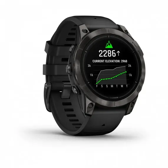 Garmin epix Pro (Gen 2) Sapphire Edition 47 мм, титановый, угольно-серый DLC, черный ремешок