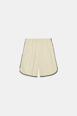 ZARA ШОРТЫ С КОНТРАСТНОЙ ОТДЕЛКОЙ — ZW COLLECTION, СЕРО-ДЫМЧАТЫЙ