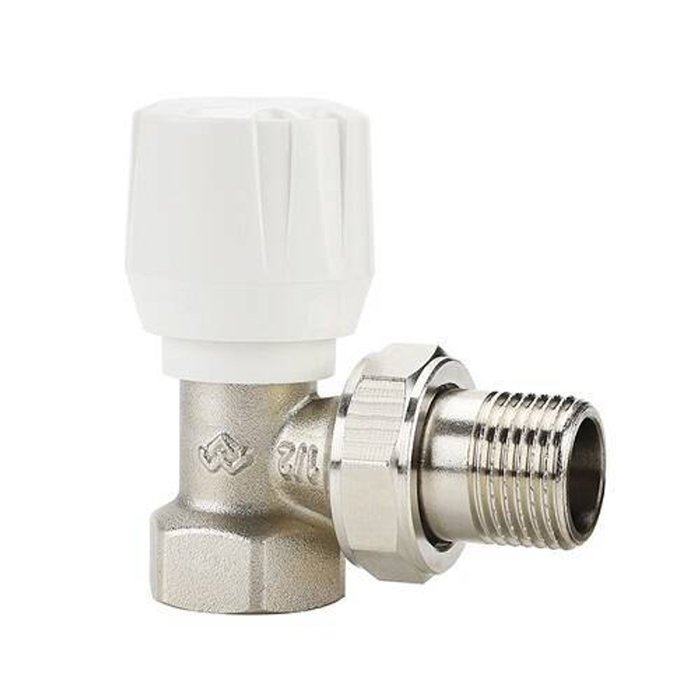 Вентиль ручной регулировки угловой Varmega VM100 - 3/4" (ВР/НР-американка, PN10, Tmax 110°C)
