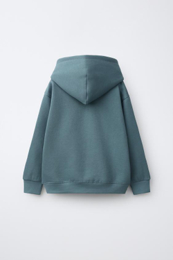 ZARA ОДНОТОННОЕ ХУДИ, УТИНО-СИНИЙ