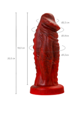 Вибратор Black&Red Monster Saur красный 21,7 см