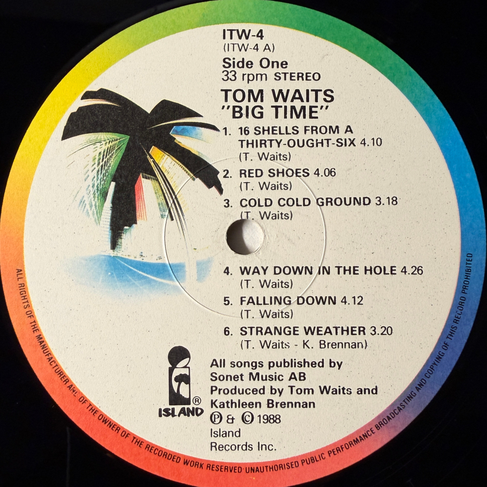 Tom Waits ‎– Big Time (Швеция 1988г.)
