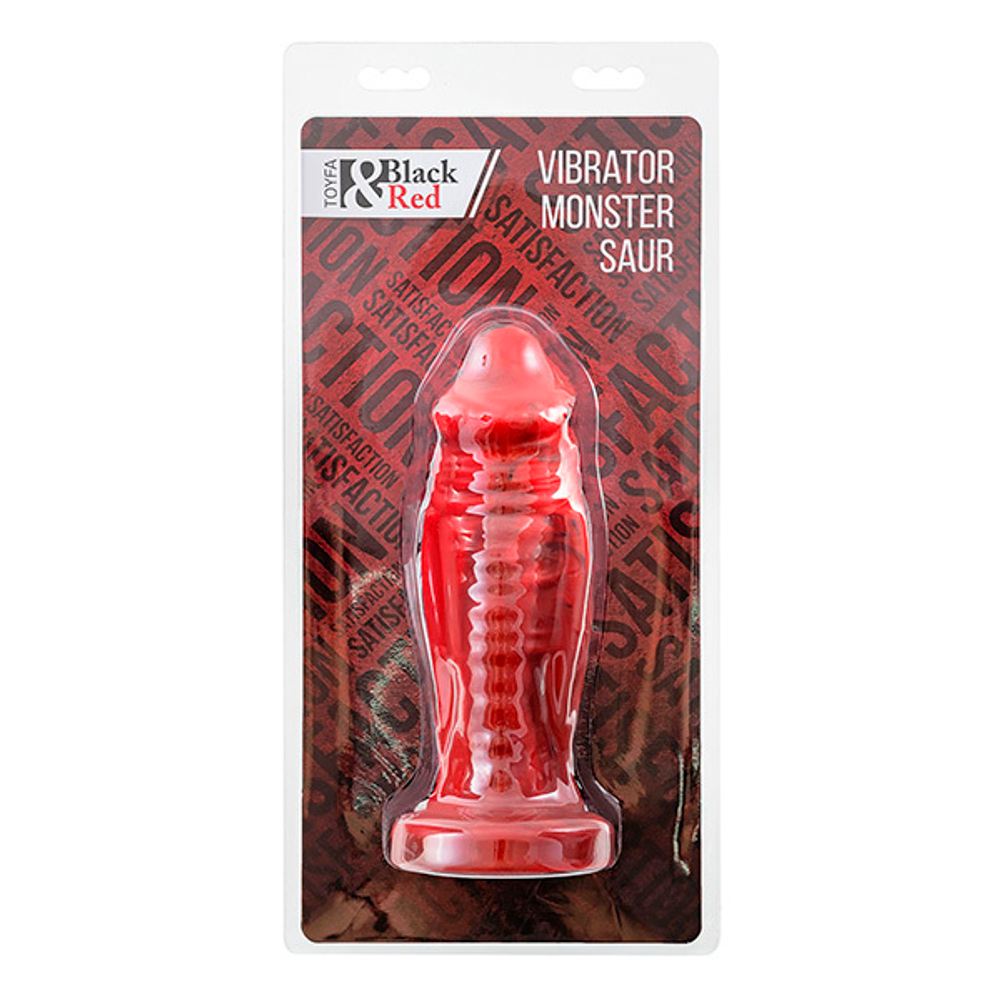 Силиконовый вибратор 20см ToyFa Black&Red Monster Saur 901019