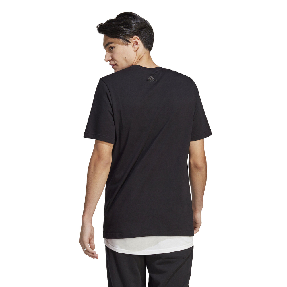 Мужское теннисное поло adidas LIN Singel Jersey T-Shirt Men - Black, White