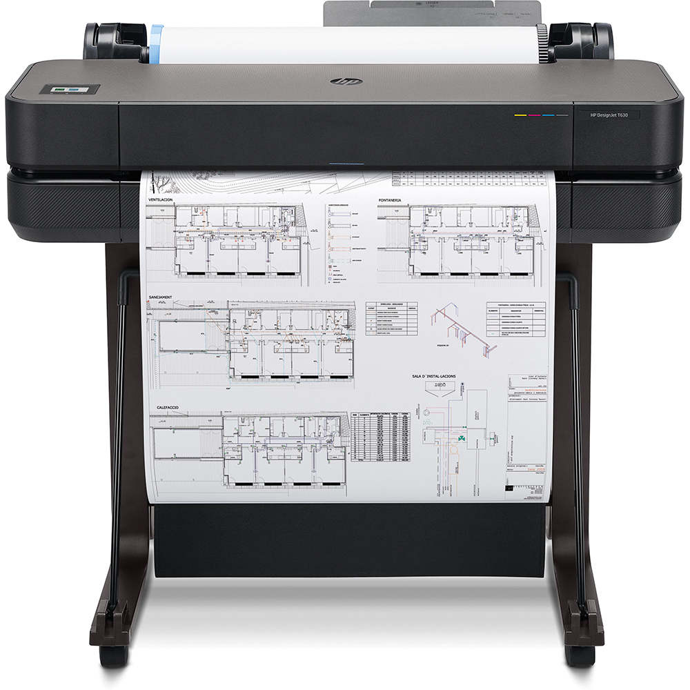 Широкоформатный принтер HP DesignJet T630, 24", A1, 4 цв, Wi-Fi, цветной