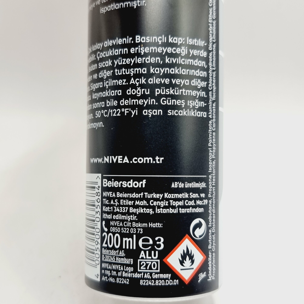 NIVEA men  антиперсперант Black & White Invisible   спрей 200 мл (Германия)